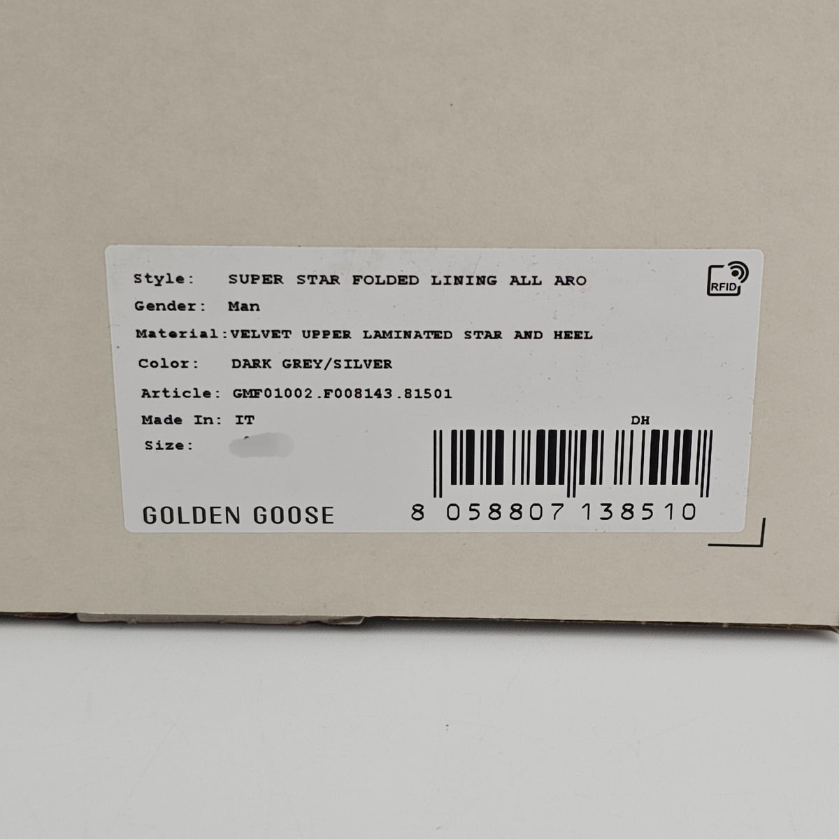 GOLDEN GOOSE Men's Super Star Black/Silver Sneakers New