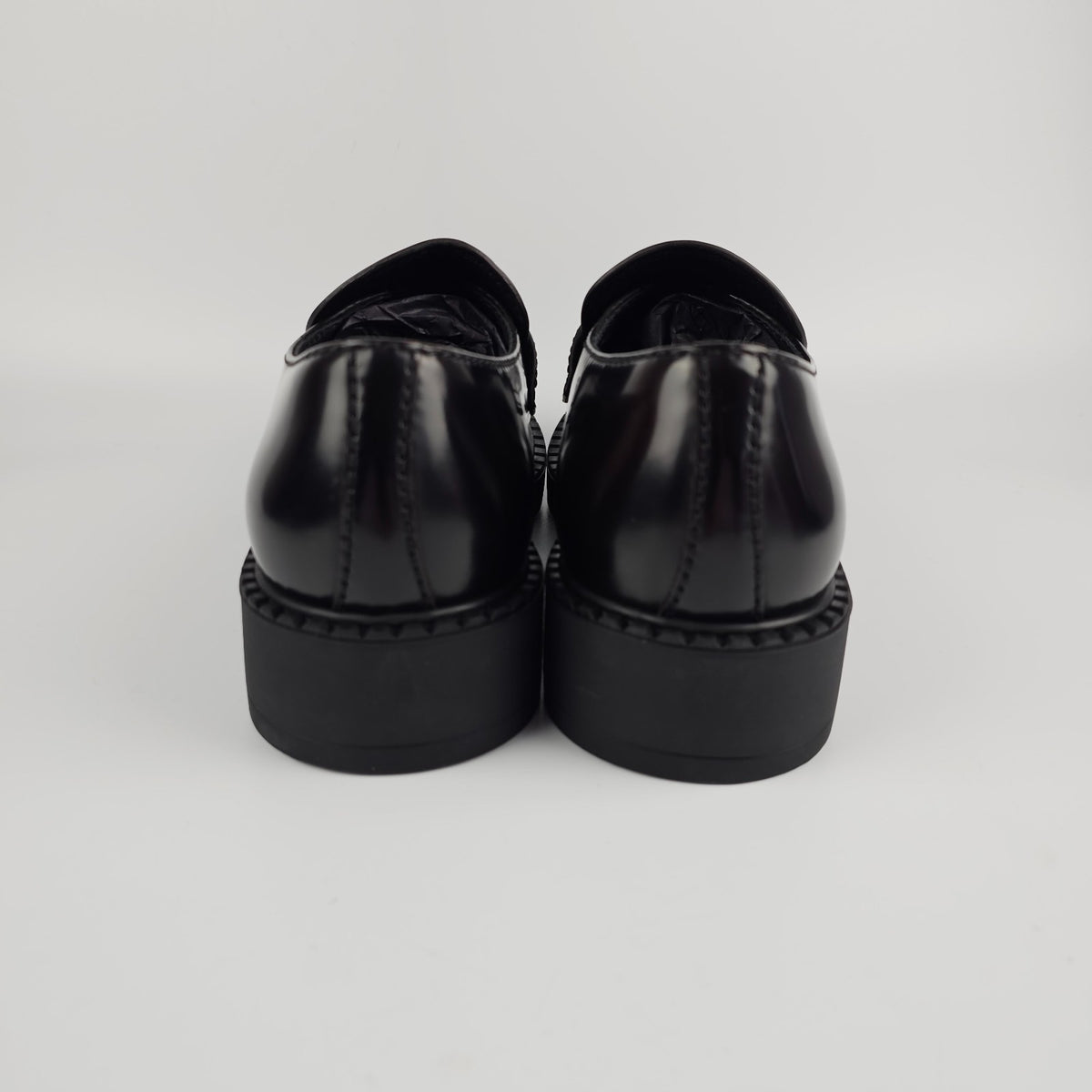 PRADA Chocolate Dark Brown Leather Loafers New And Authentic