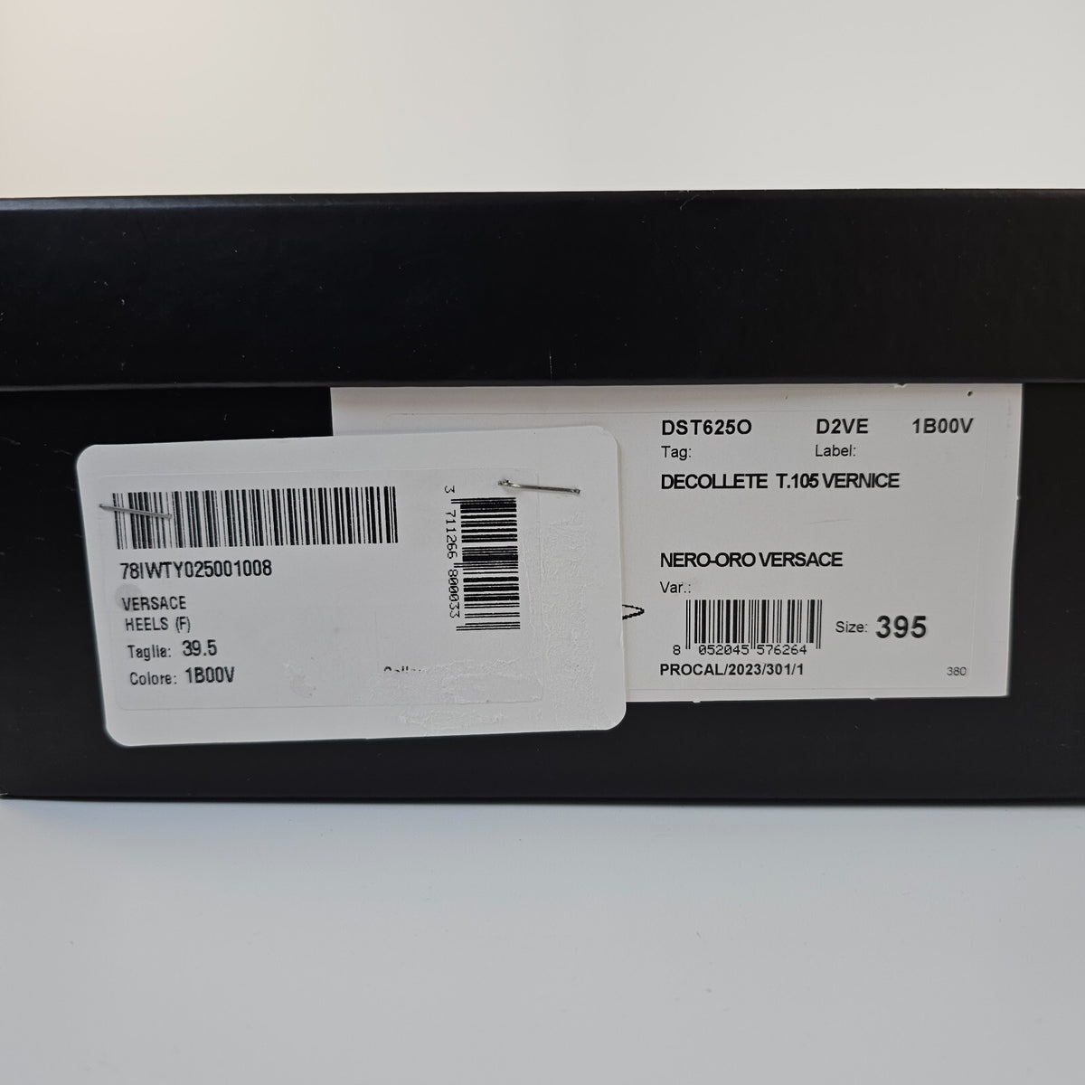 VERSACE 105mm La Medusa Black Leather Pumps Size 39.5 US 9.5
