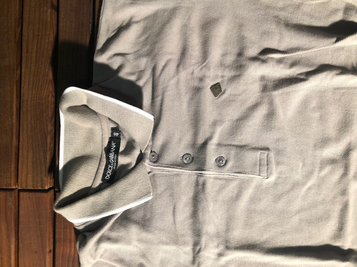 DOLCE&GABBANA Grey Polo Shirt Size S (46)
