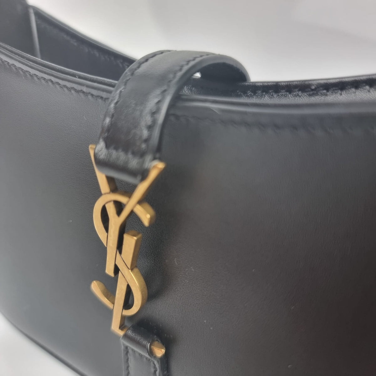 Saint Laurent Mini Le 5 A 7 Black Leather Hobo Bag New