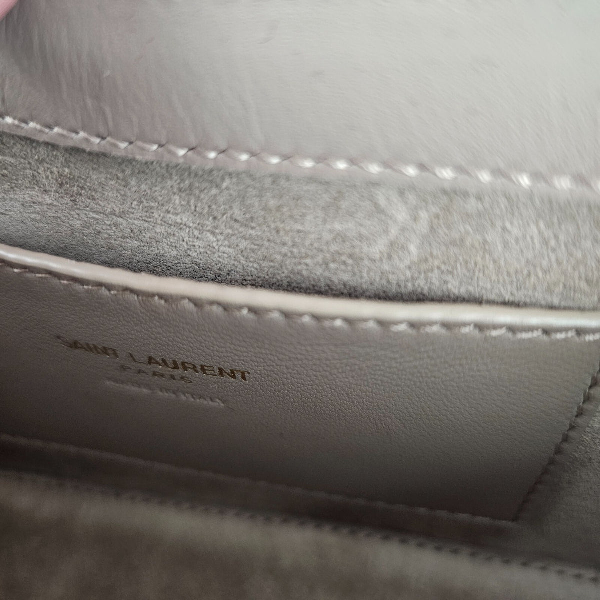 SAINT LAURENT Mini Le 5 A 7 $1750 Dark Beige Hobo Bag New