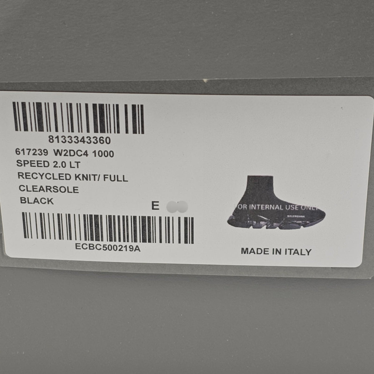 BALENCIAGA Speed 2.0 Full Clear Sole $1100 Men's Black Sneakers New & Authentic