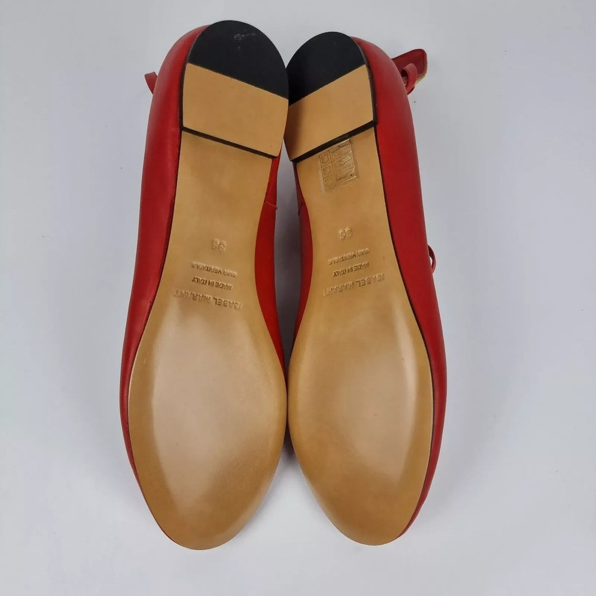 ISABEL MARANT Red Leather Flats New Size 36 US 6