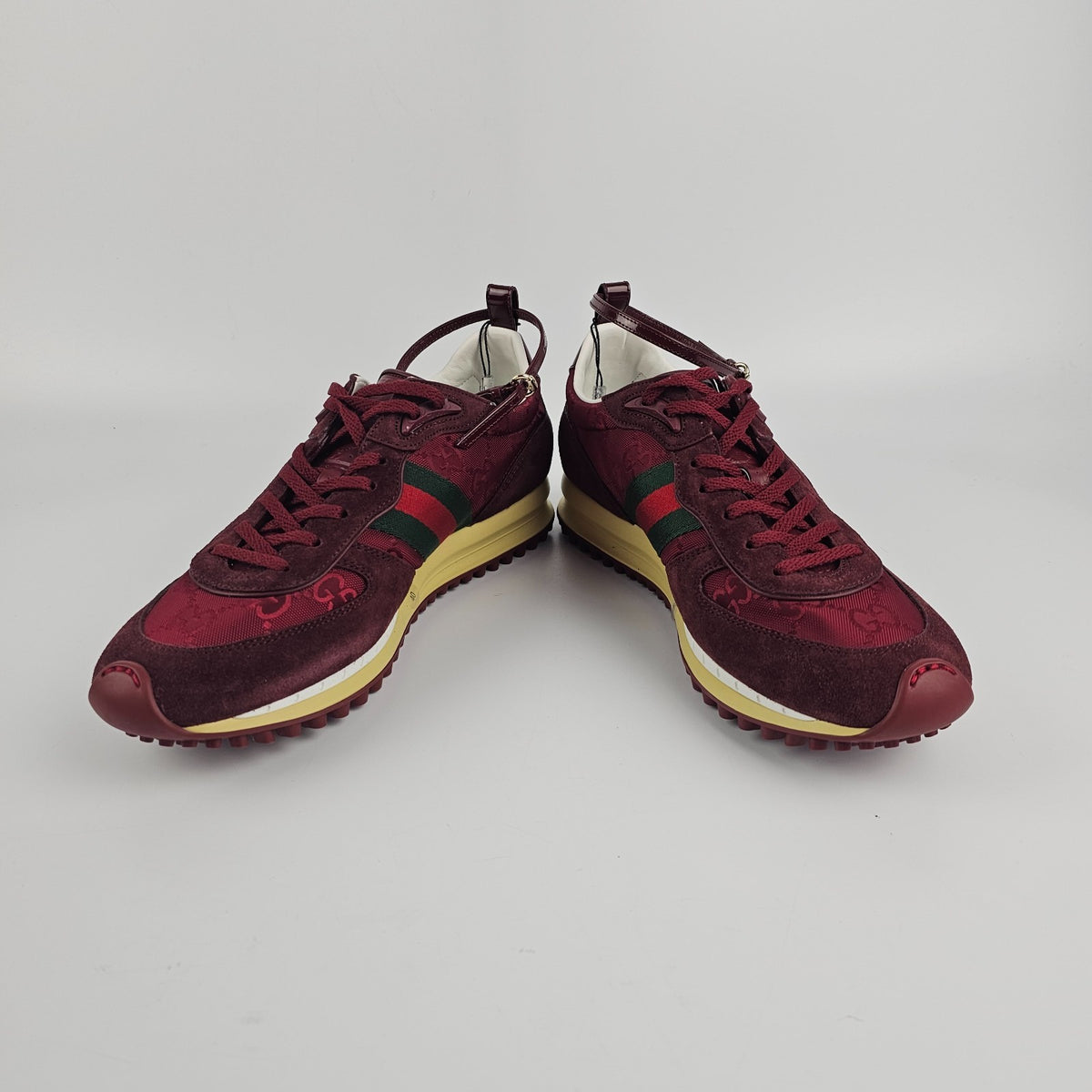 GUCCI Re-Motion Women's Rosso Ancora Red GG Nylon Sneakers New & Authentic