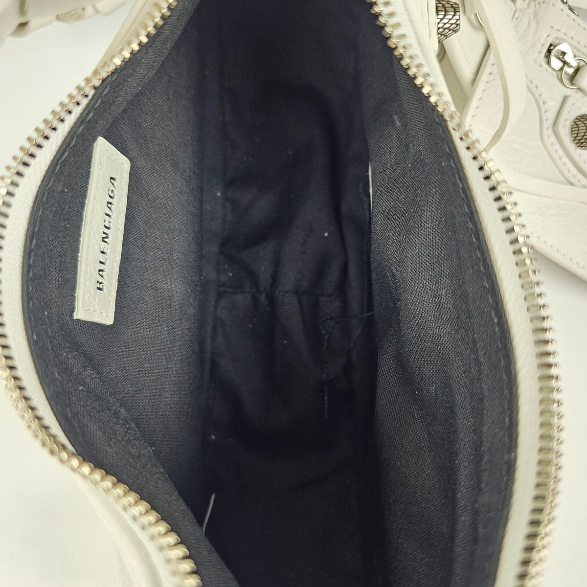 BALENCIAGA XS Le Cagole Optic White Leather Shoulder Bag New