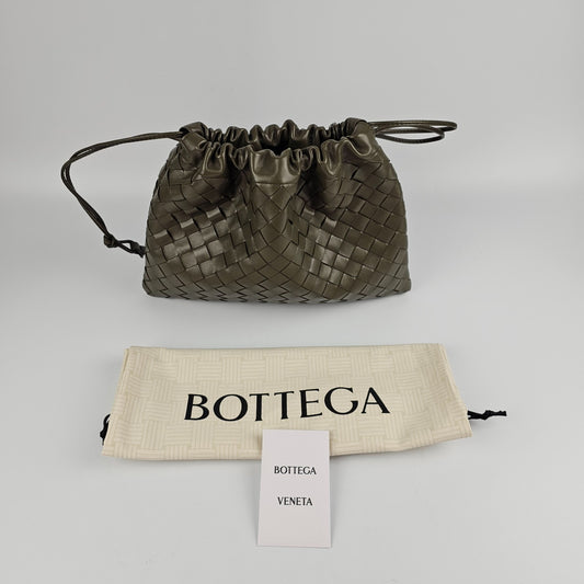 BOTTEGA VENETA Dustbag Medium $2600 Cypress Intrecciato Leather Handbag New