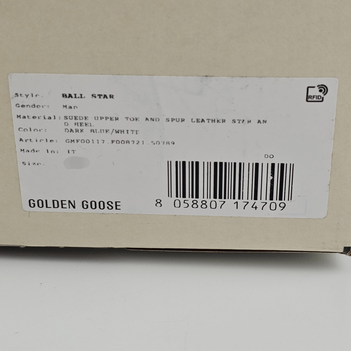 GOLDEN GOOSE Ball Star Men's White/Blue Suede Low Top Sneakers New