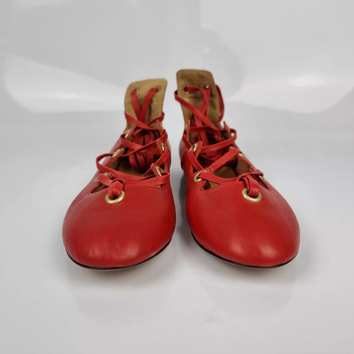 ISABEL MARANT Red Leather Flats New Size 36 US 6