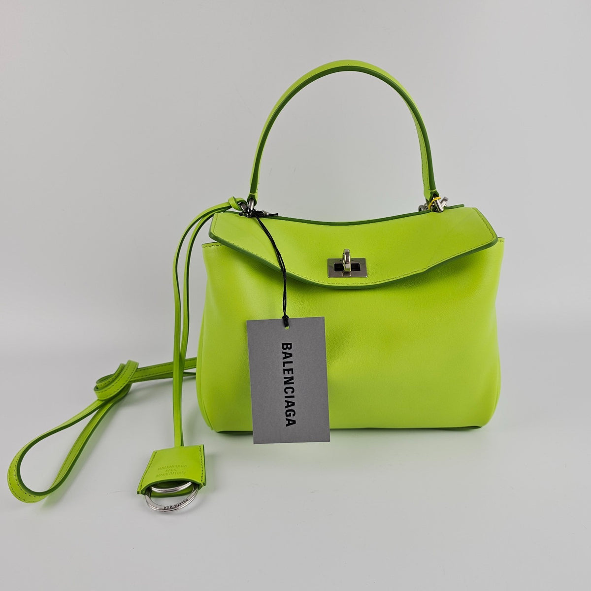 BALENCIAGA Rodeo Mini $2990 Granny Green Leather Handbag New And Authentic