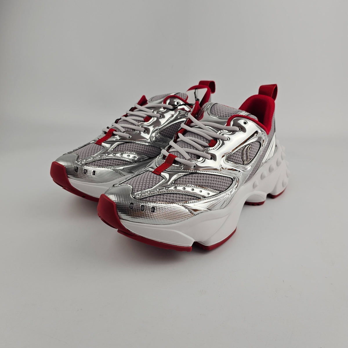 CHRISTIAN LOUBOUTIN SO Flo Silver Sneakers New & Authentic