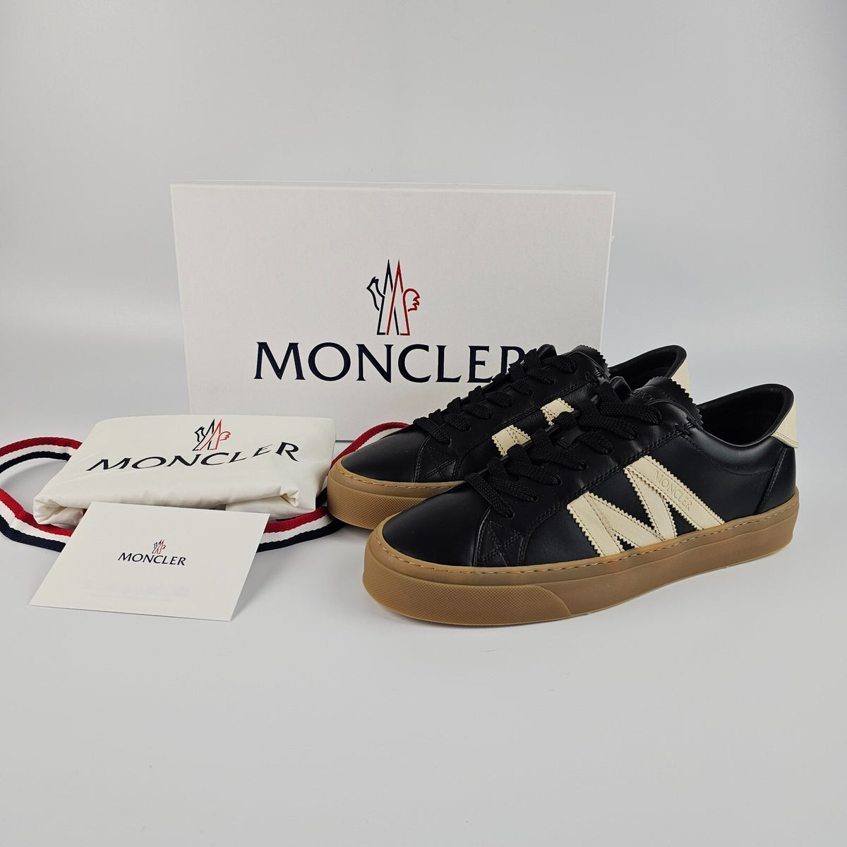 MONCLER Monaco2 Men's Black Sneakers New