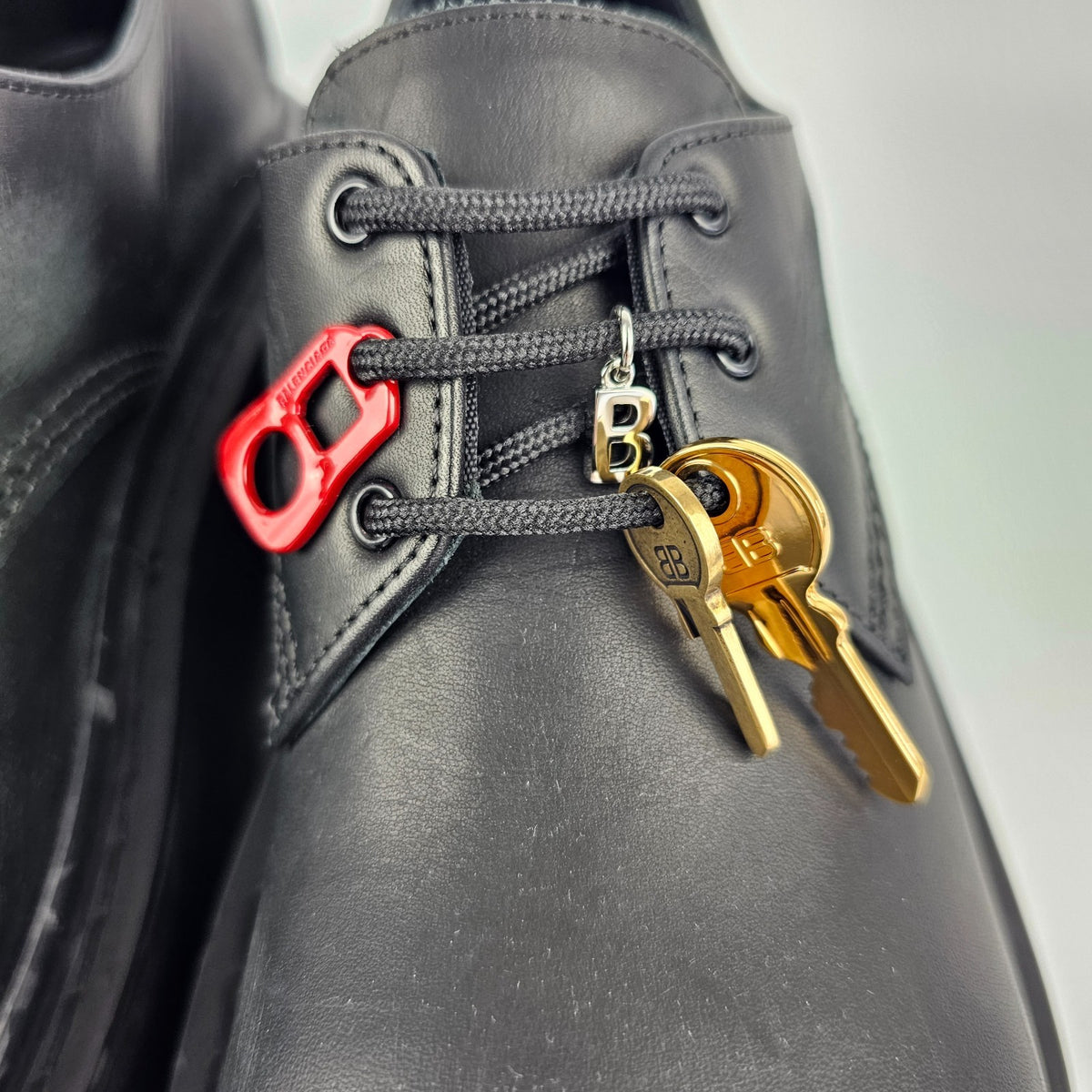 BALENCIAGA Strike Platform With Charms $1450 Black Derby Shoes New & Authentic