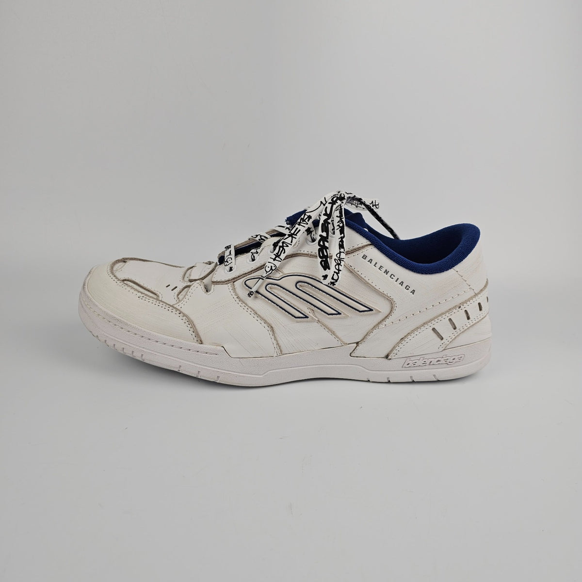 BALENCIAGA Hamptons Medium $890 Men's White/Blue Sneakers New & Authentic