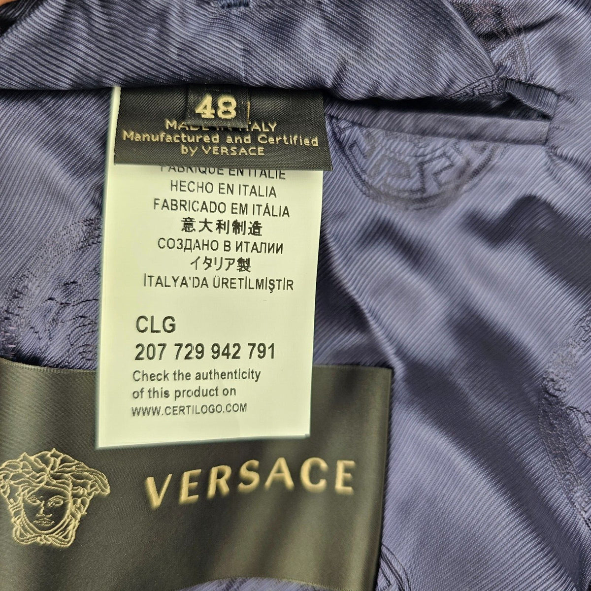 VERSACE Blue Tiger Bomber Jacket Size M (48)
