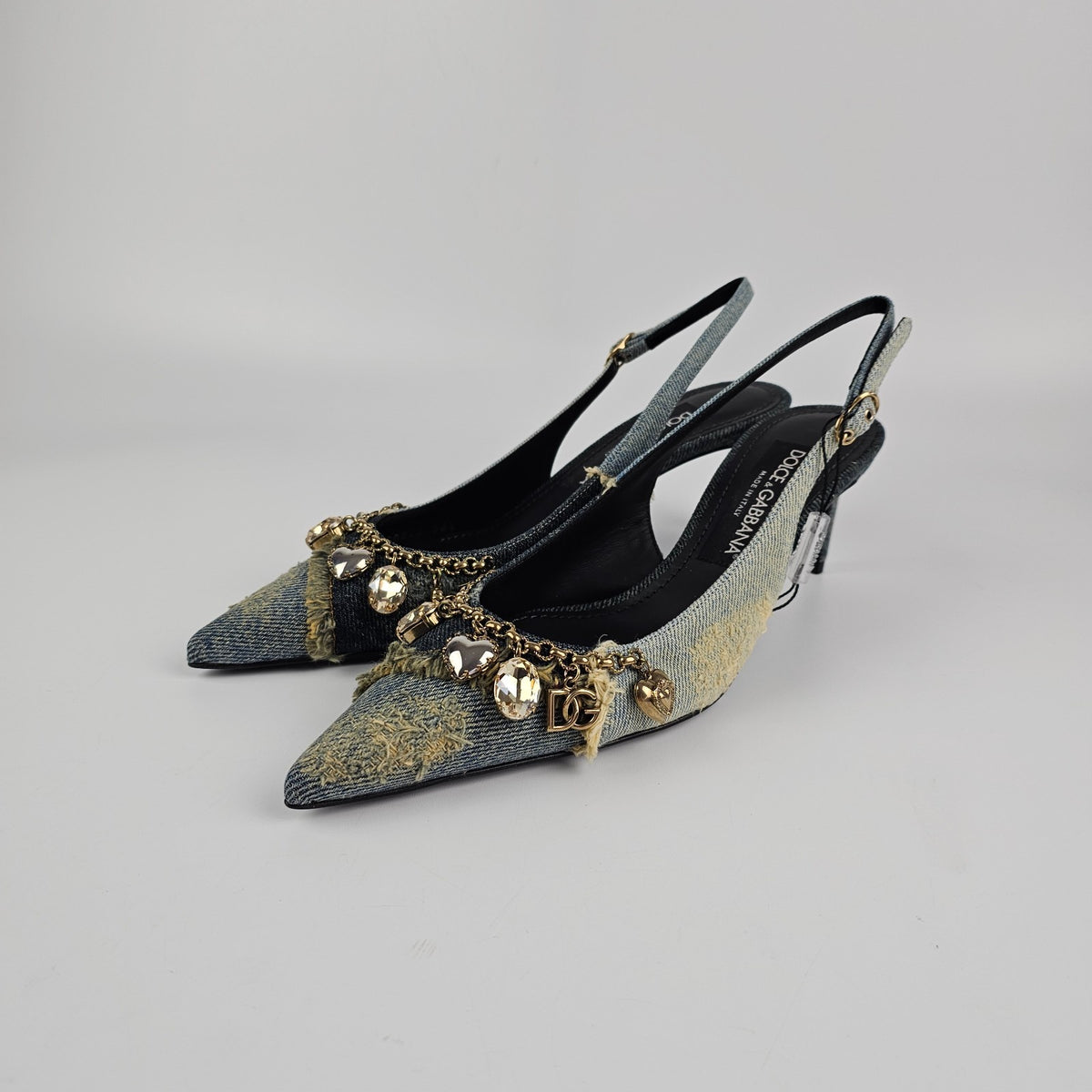 DOLCE&GABBANA Blue Denim 75mm Heel Pumps New & Authentic