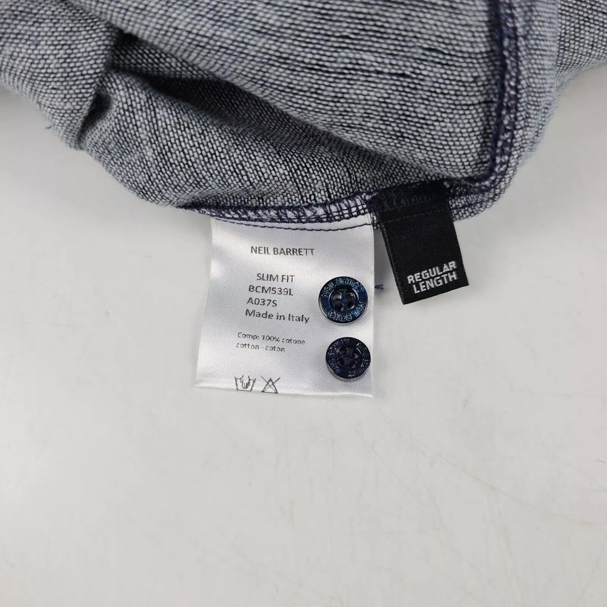 Neil Barrett Blue Flashes Double Weave Shirt New IT38
