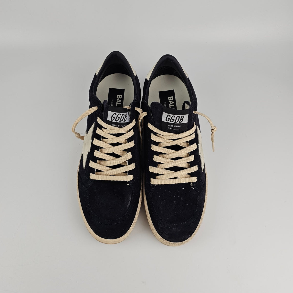 GOLDEN GOOSE Men's Ball Star Navy/White Suede Sneakers New