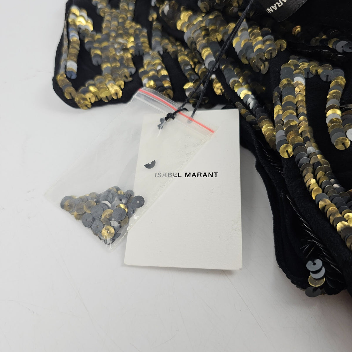 ISABEL MARANT Sequin Embellished Silk Georgette Top Size 34/XS New