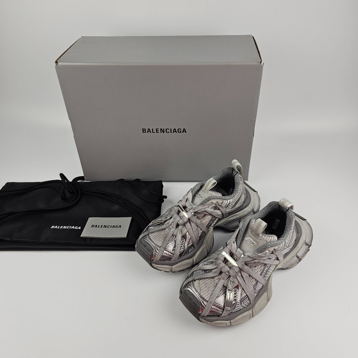 BALENCIAGA 3XL Extreme Laces $1400 Women's Gray Sneakers New