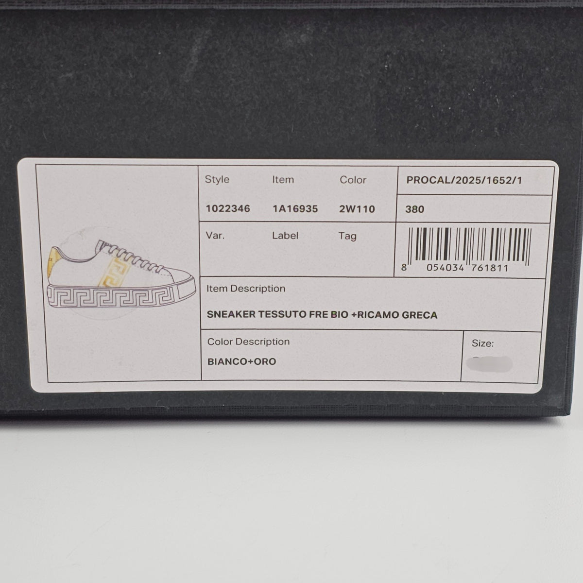 VERSACE Greca White/Gold Sneakers New & Authentic