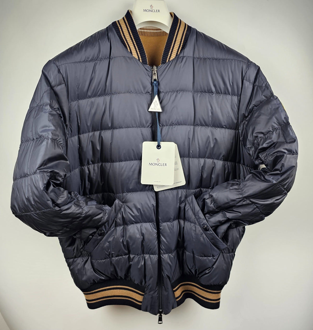 MONCLER Vennes $2290 Men's Camel Beige Reversible Jacket New