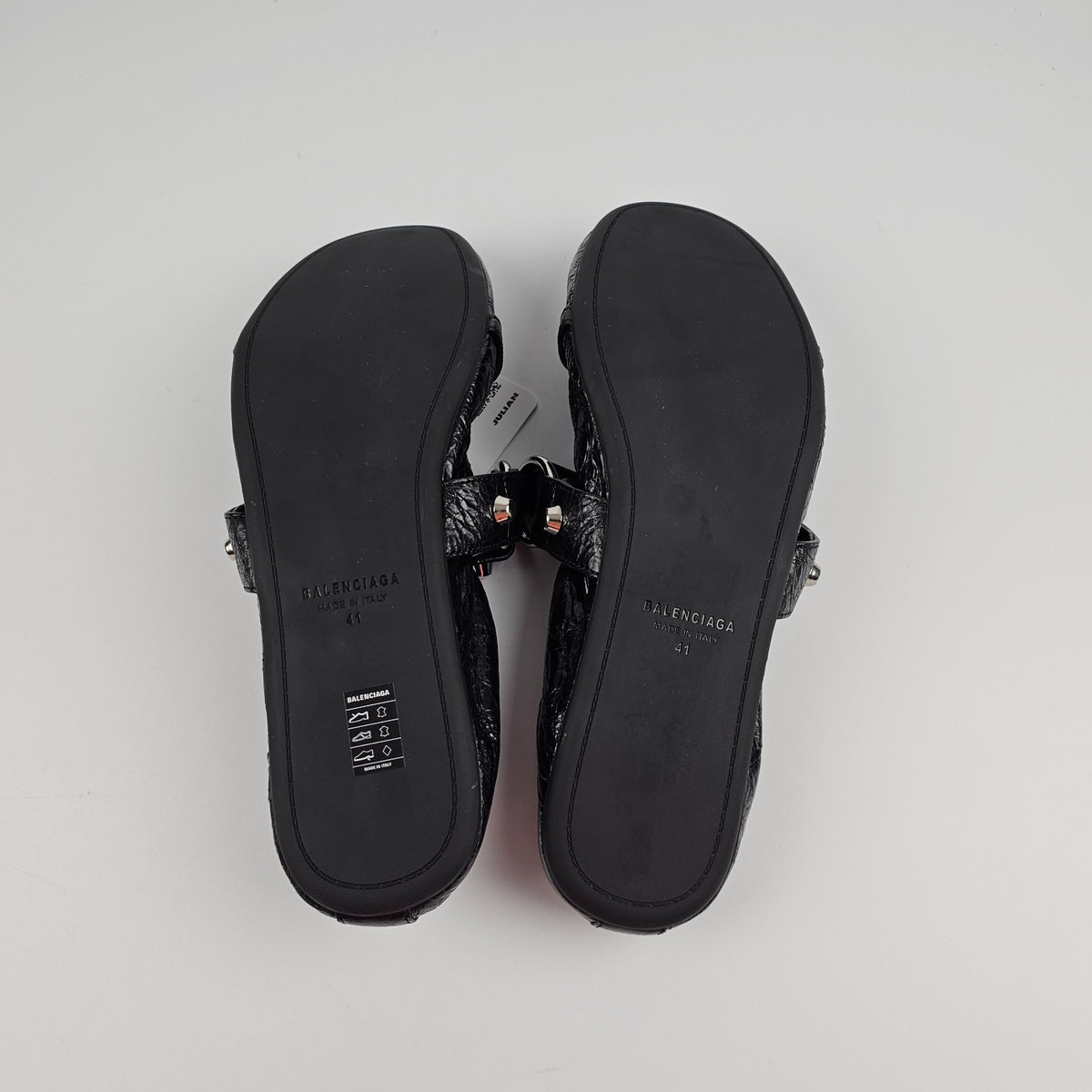 BALENCIAGA City $950 Black Leather Ballerinas New & Authentic