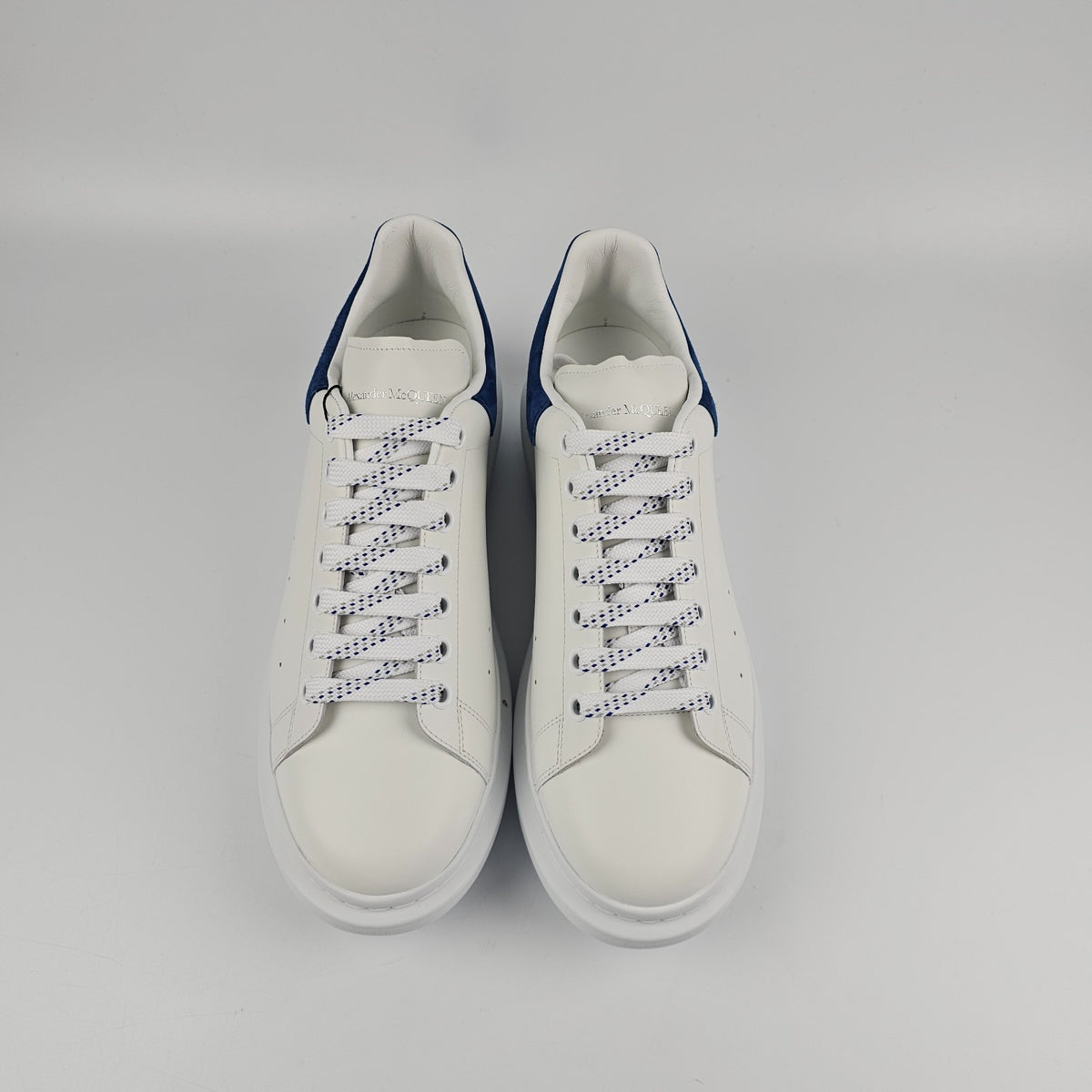 ALEXANDER MCQUEEN Men's Oversized White/Navy Sneakers New & Authentic