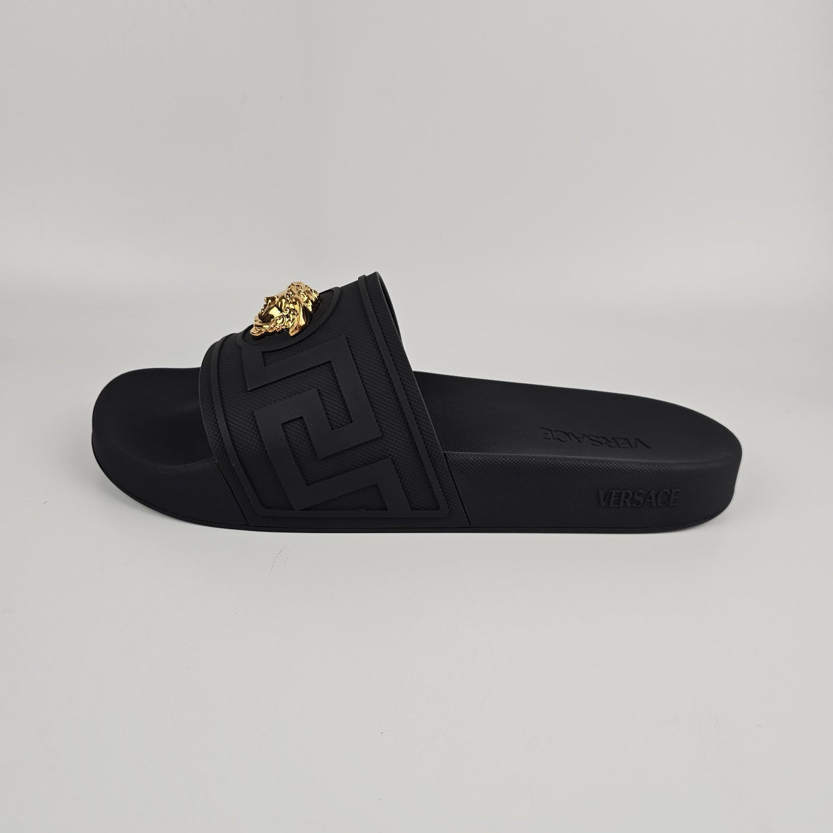 VERSACE La Medusa Men's Black Slide Sandals New & Authentic
