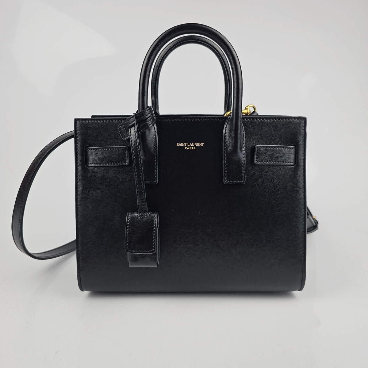 SAINT LAURENT Sac De Jour Nano Black Smooth Leather Handbag New/Authentic