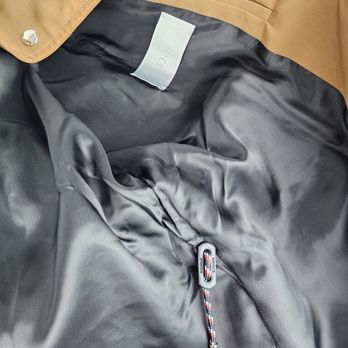 Dior Homme Beige Oversized Hooded Nylon Parka New Size IT52/L