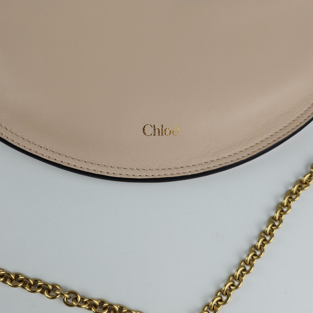 Chloe Icons Halfmoon Mini Beige Shoulder Bag New & Authentic
