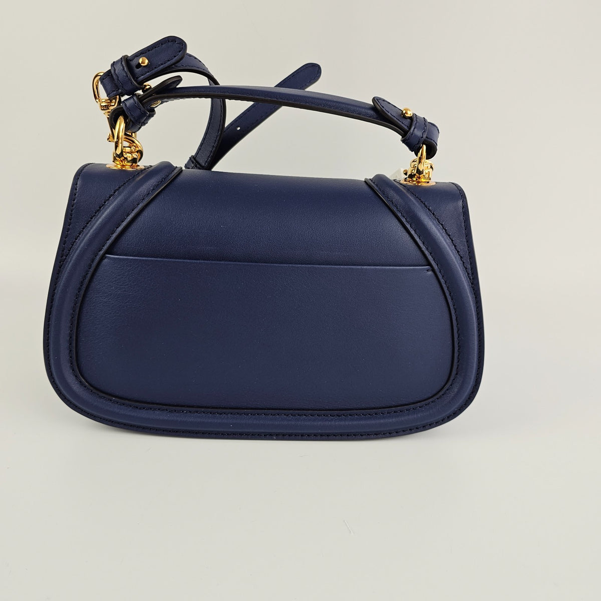 GUCCI Blondie Medium $3900 Blue Leather Top Handle Bag New And Authentic