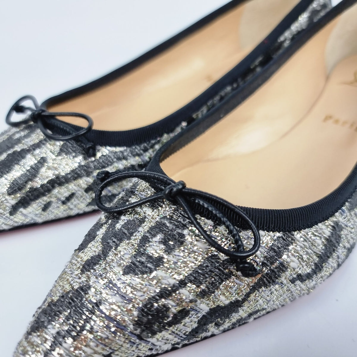 CHRISTIAN LOUBOUTIN Silver Flats New Size 38.5 US 8.5