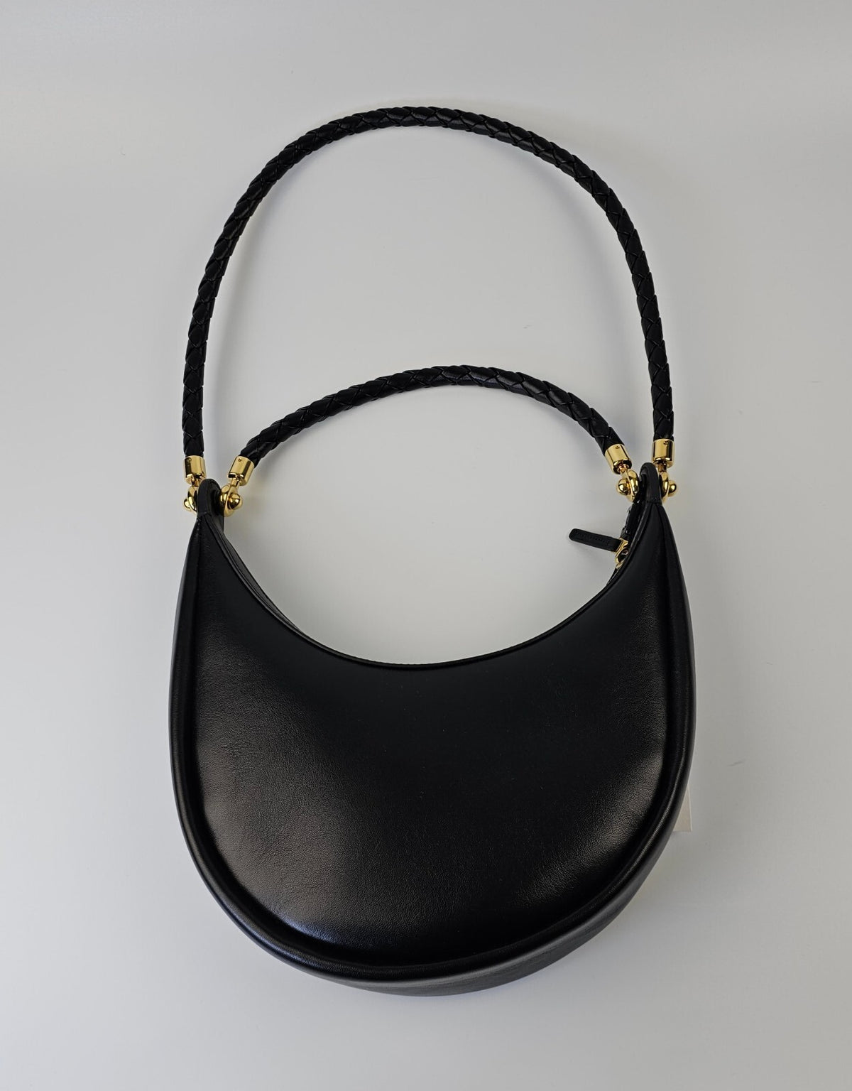 Bottega Veneta Hula Hoop $2950 Black Smooth Leather Shoulder Bag New/Authentic