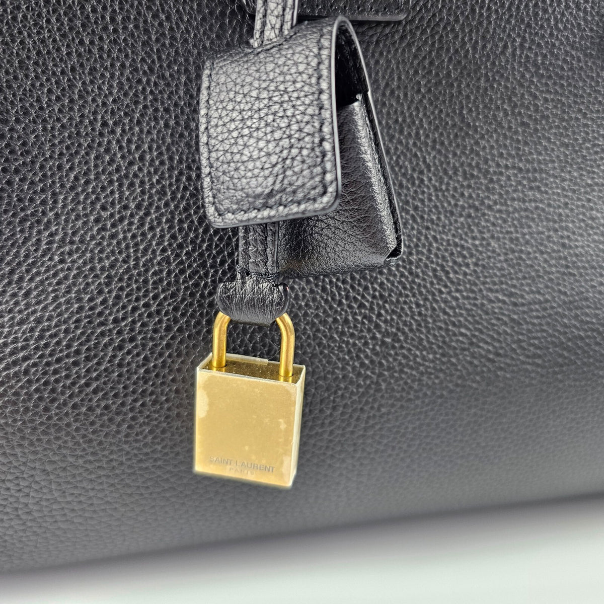 SAINT LAURENT Sac De Jour $3600 Black Supple Grained Leather Bag New & Authentic