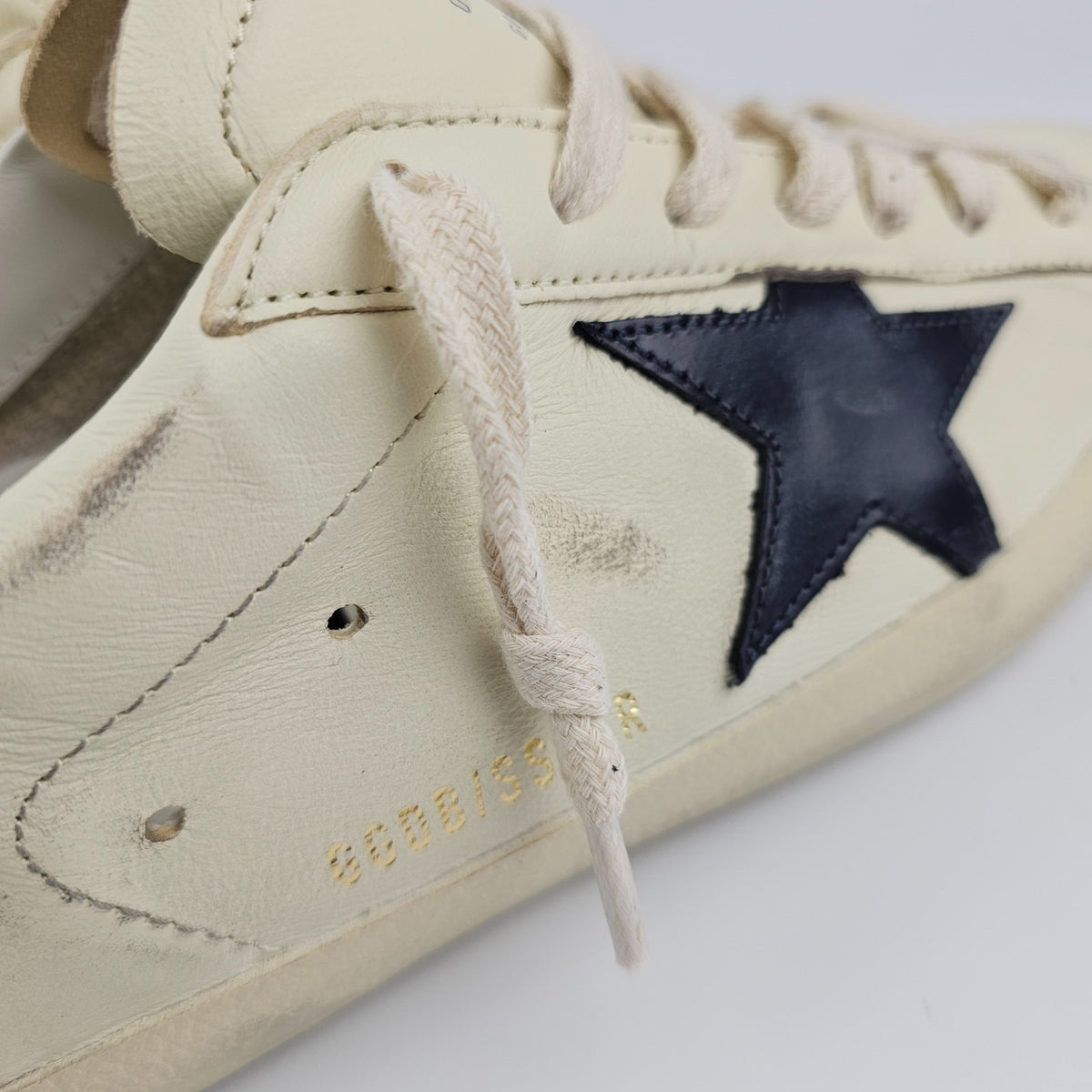 GOLDEN GOOSE Super Star Men's White/Night Blue Sneakers New