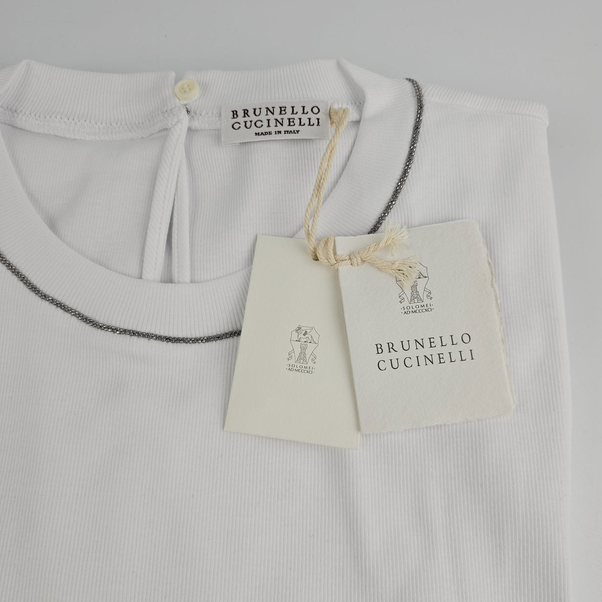 BRUNELLO CUCINELLI White Long Sleeve T-Shirt New & Authentic