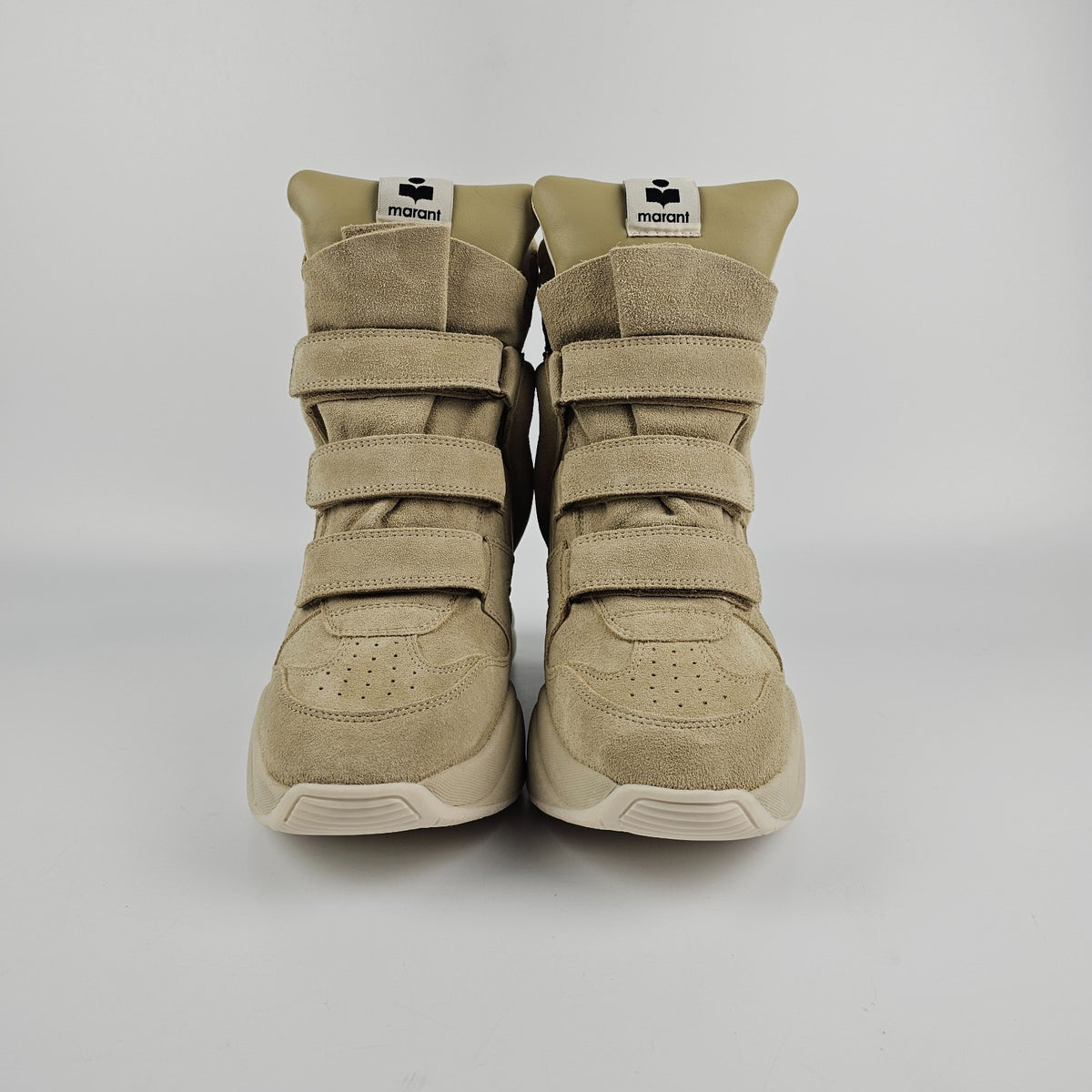 ISABEL MARANT Balskee Beige Suede 20mm Heel Sneakers New & Authentic