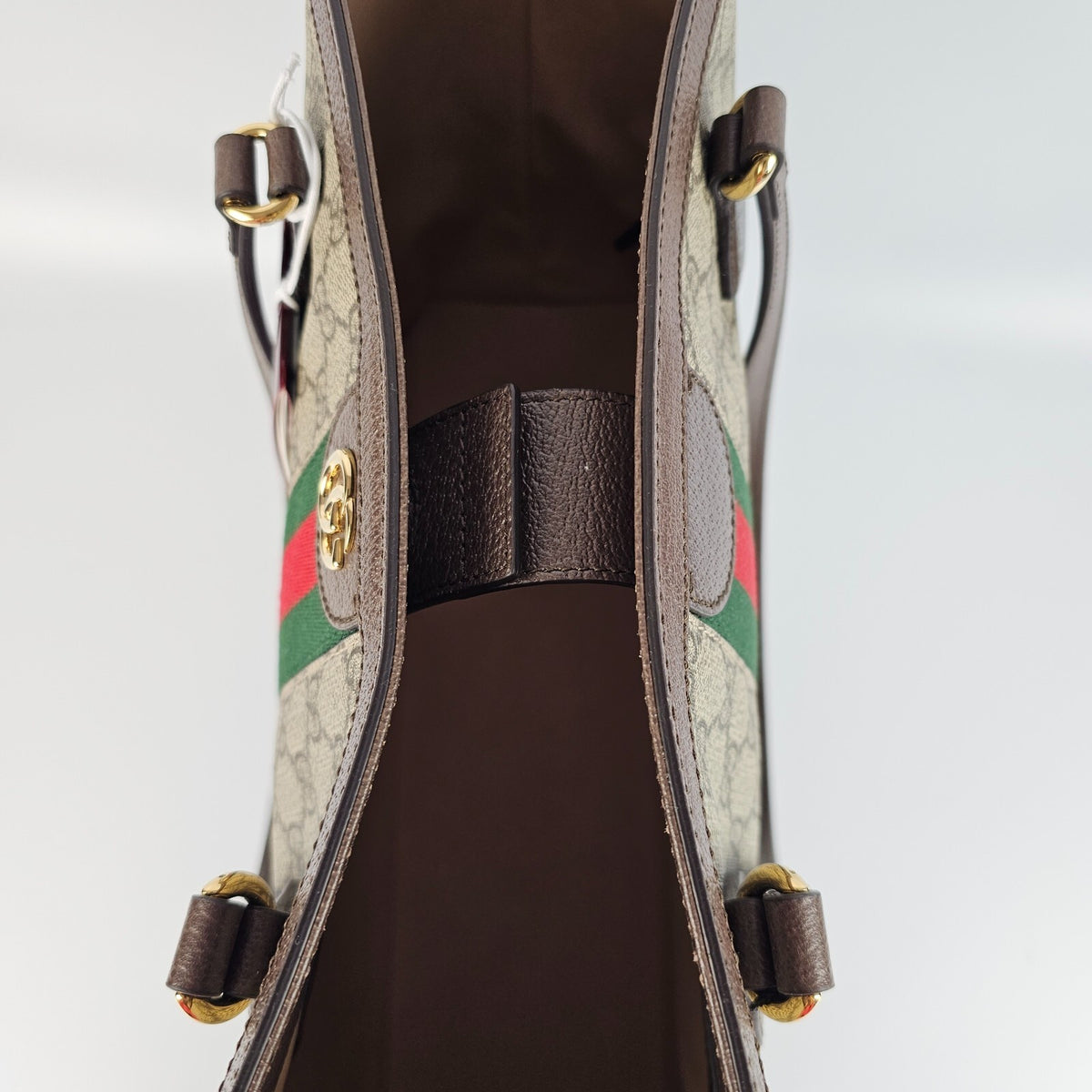 GUCCI Ophidia Large Beige/Dark Brown  GG Canvas Tote Bag New & Authentic