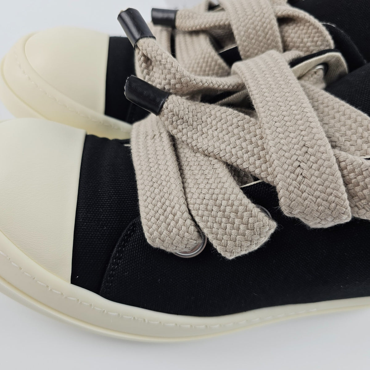 RICK OWENS DRKSHDW Hollywood Jumbo Lace Puffer Black Low Sneakers New
