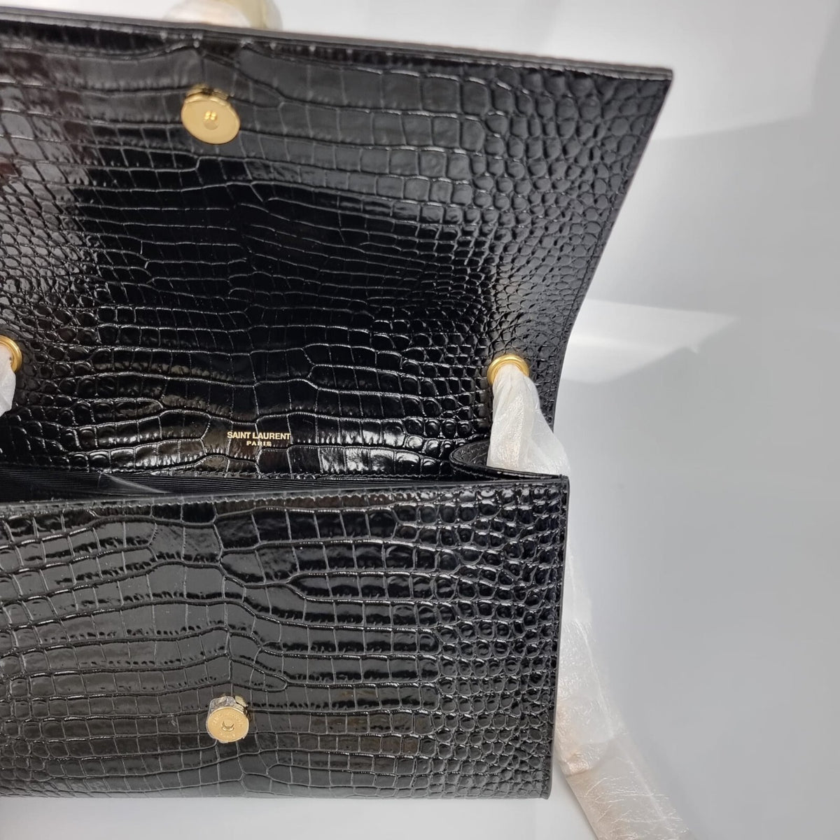 Saint Laurent Kate Medium Tassel $3100 Black Embossed Leather Shoulder Bag New