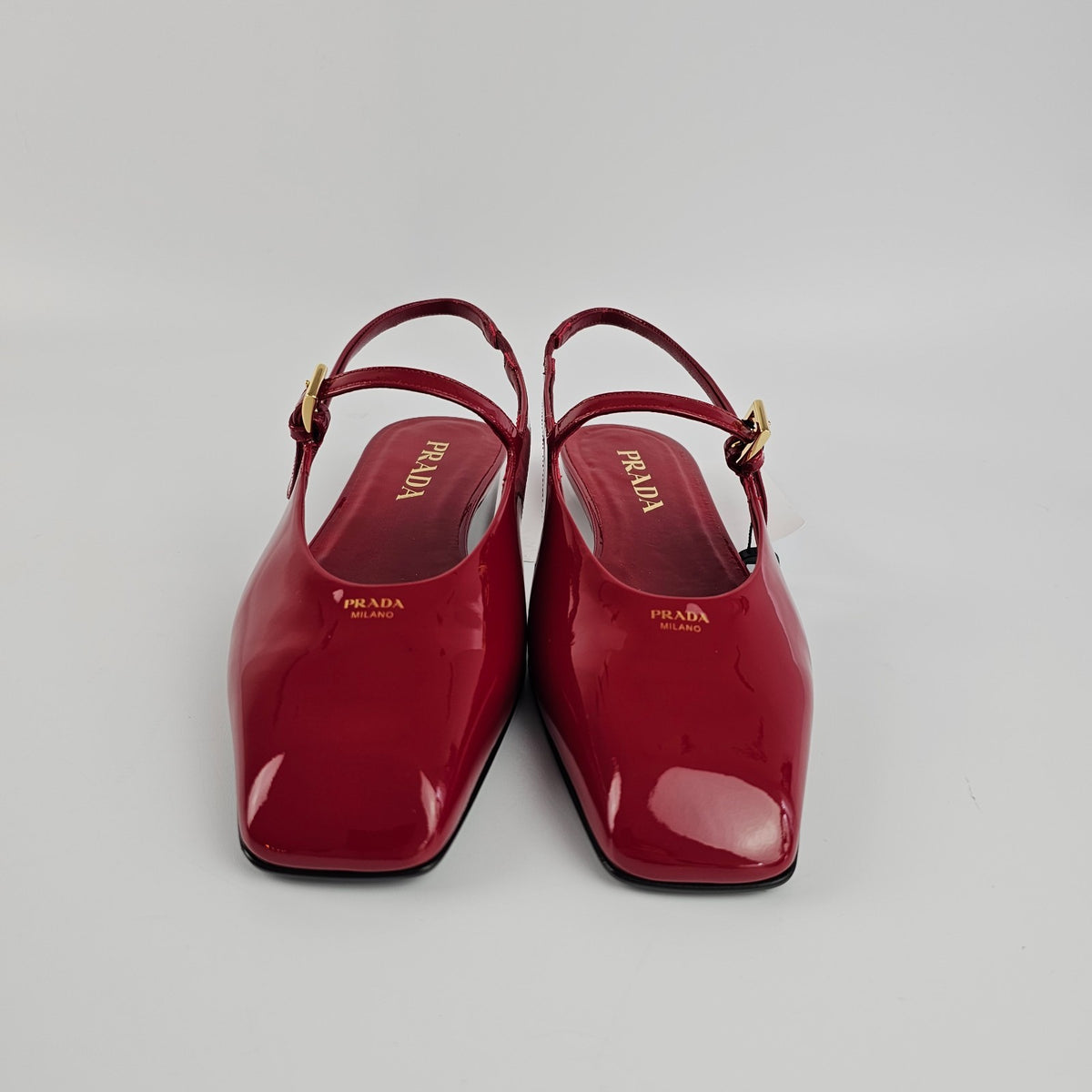 PRADA  Red Patent Leather Slingback Ballerinas New & Authentic