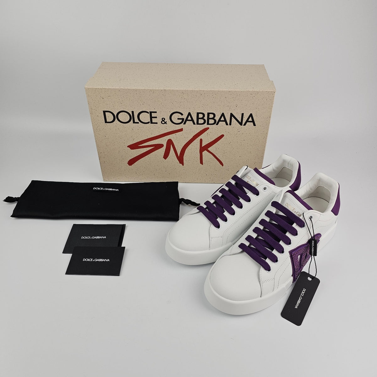 DOLCE&GABBANA DG White Leather Sneakers New & Authentic