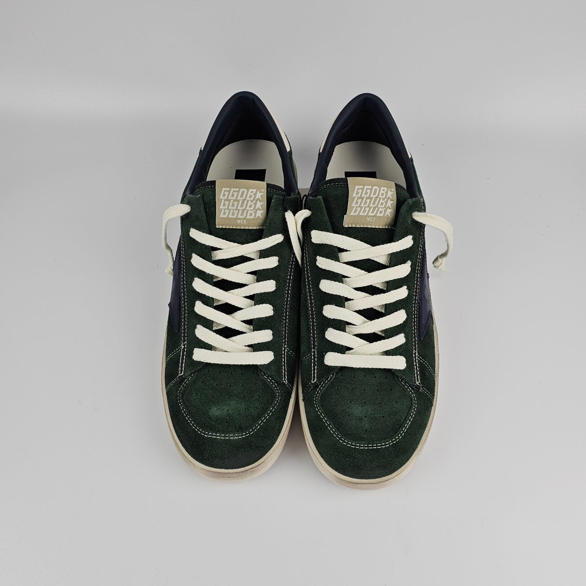 GOLDEN GOOSE Stardan Men's Green/White Suede Sneakers New