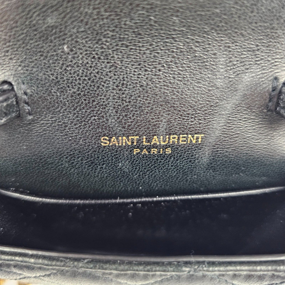 SAINT LAURENT Gaby Mini Black Leather Chain Wallet Bag New & Authentic