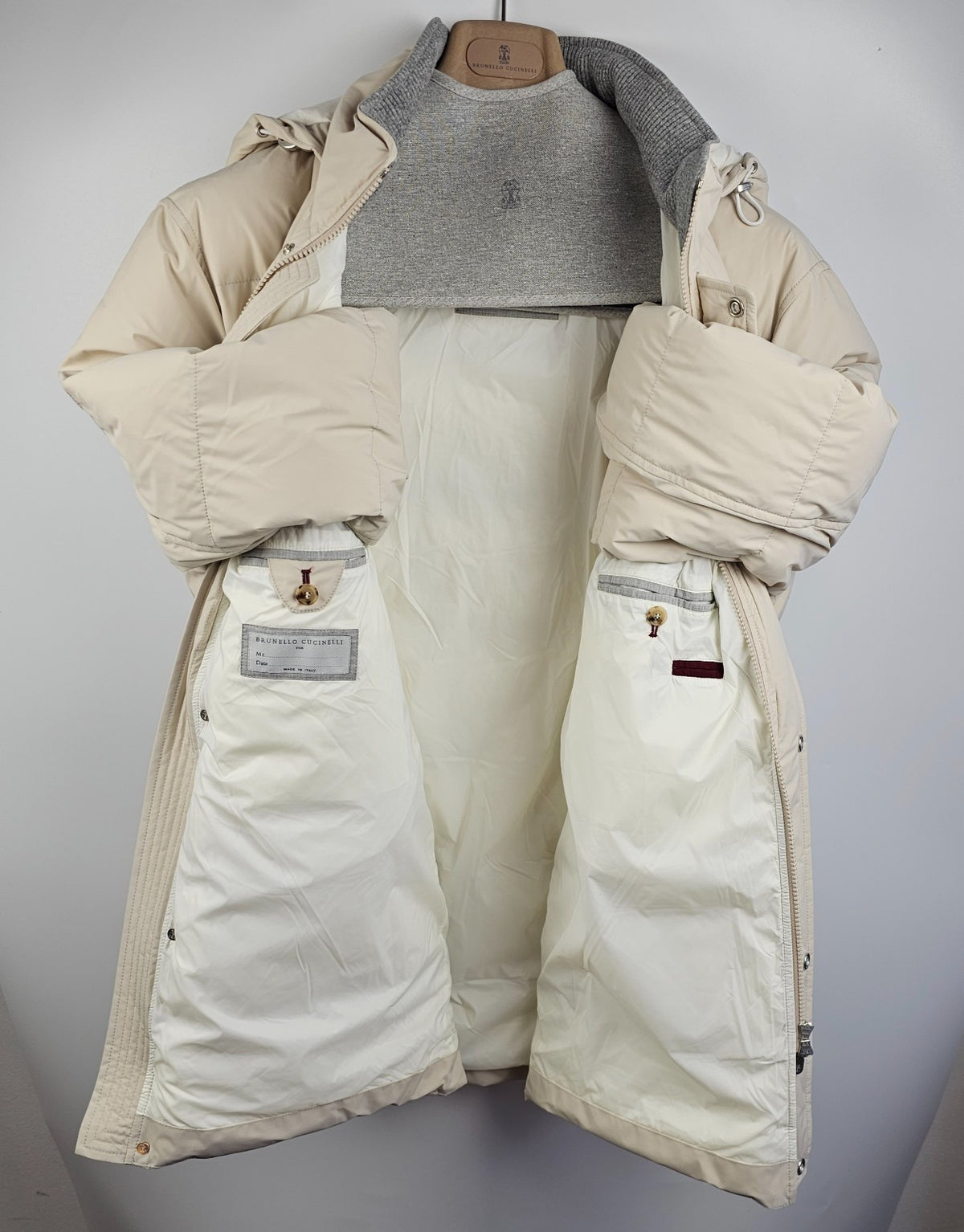 BRUNELLO CUCINELLI Beige Down Jacket New & Authentic Size XXL