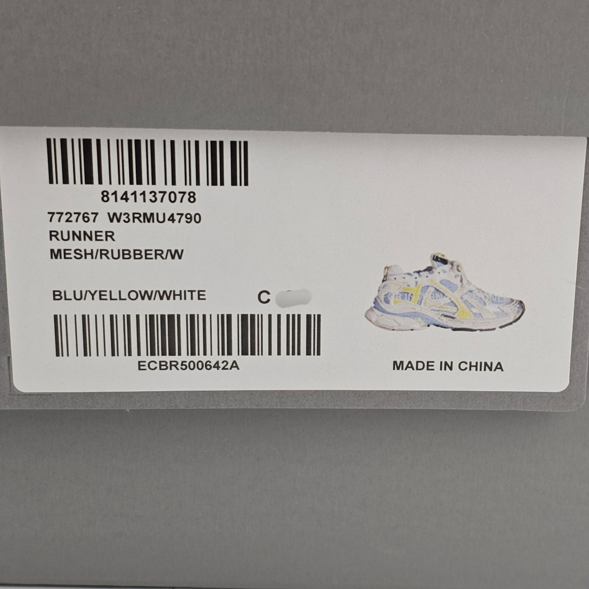 BALENCIAGA Runner $1190 Women's Blue/Yellow/White Sneakers New & Authentic
