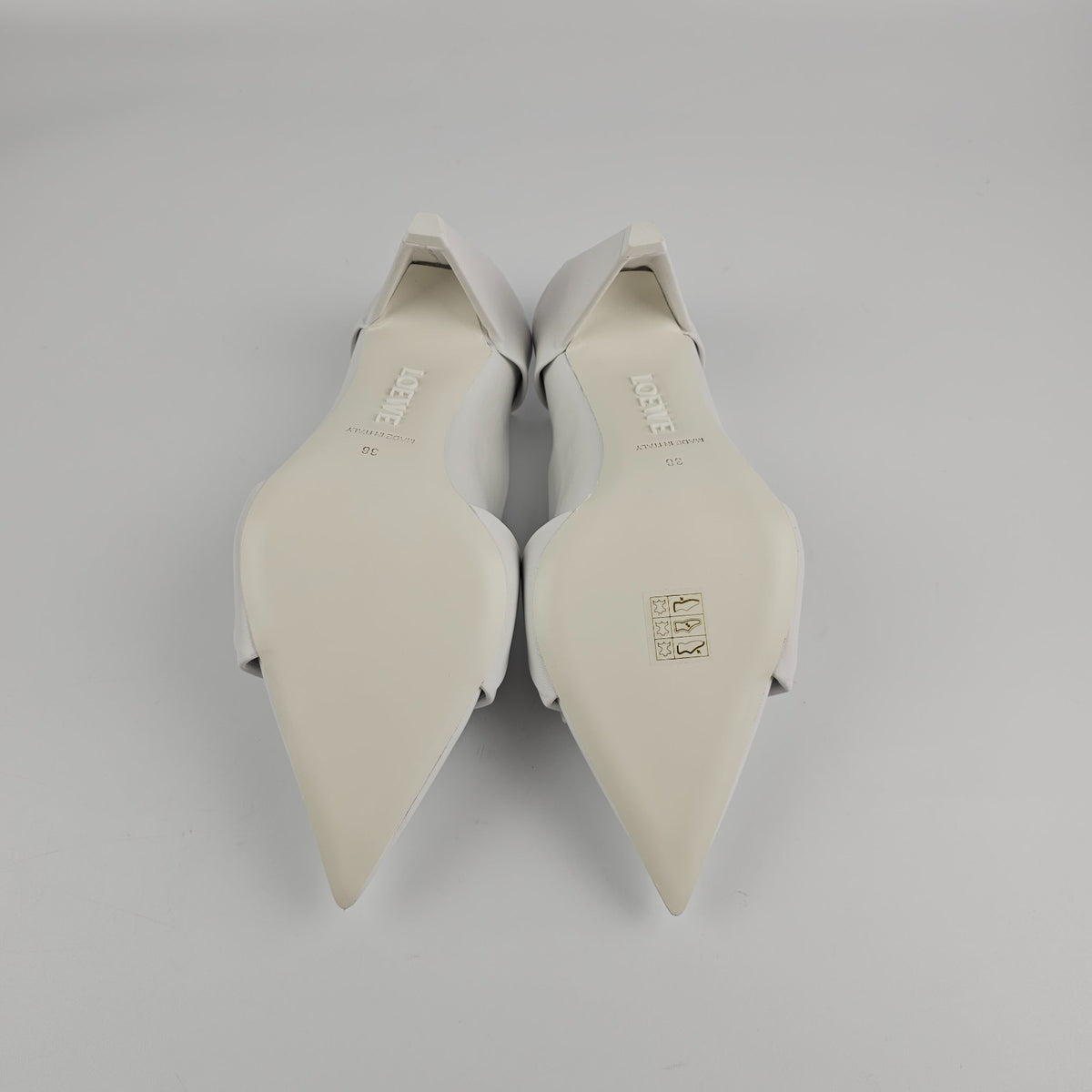 LOEWE Origami Optic White Mules New & Authentic