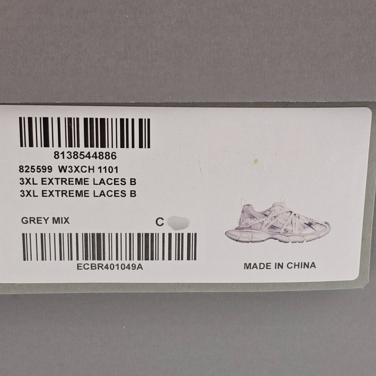 BALENCIAGA 3XL Extreme Laces $1400 Women's Gray Sneakers New